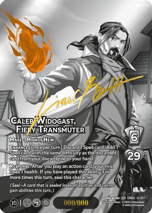 Caleb Widogast, Fiery Transmuter (Serial Numbered) - 4/211 - C - Holofoil