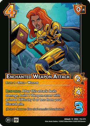 Enchanted Weapon Attack - 114/211 - R - Holofoil