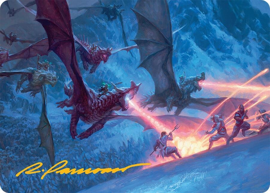 Dragonback Assault (22/54) Art Card - Gold-Stamped Signature
