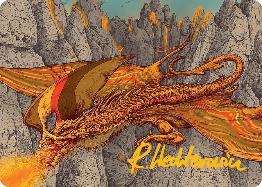 Magmatic Hellkite (34/54) Art Card - Gold-Stamped Signature