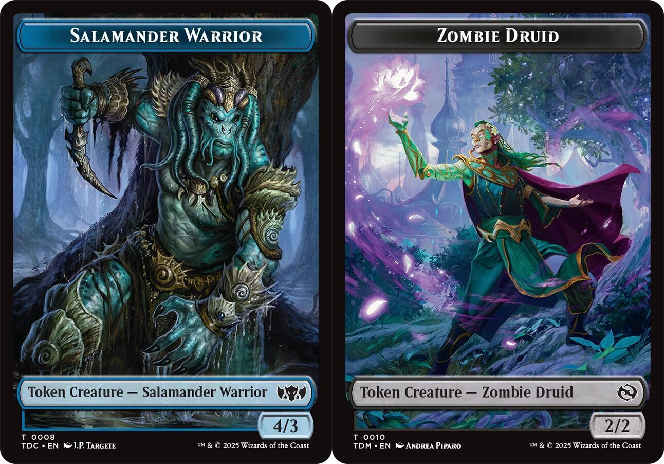 Salamander Warrior // Zombie Druid Double-Sided Token