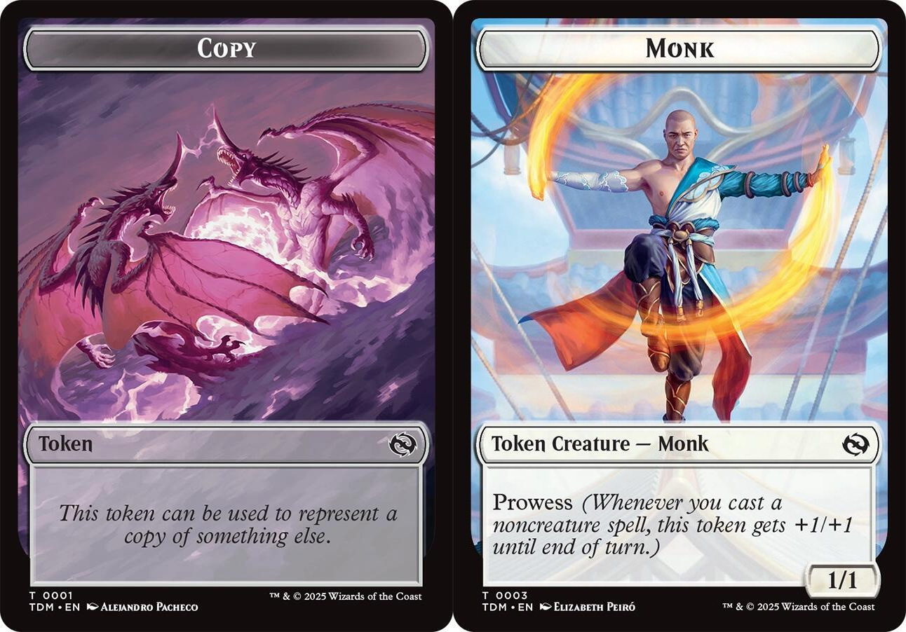 Copy // Monk Double-Sided Token - Foil
