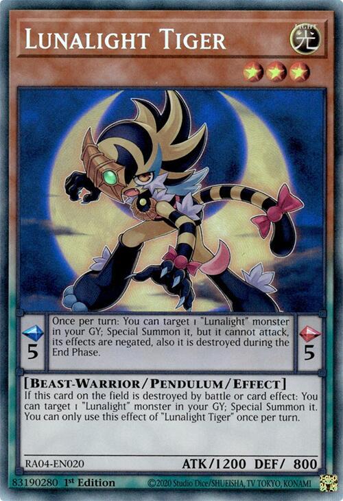 Lunalight Tiger - RA04-EN020 - Collectors Rare - 1st Edition