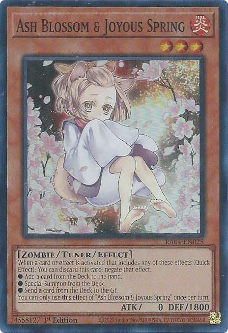 Ash Blossom & Joyous Spring  (Alternate Art) - RA04-EN025 - Super Rare - 1st Edition