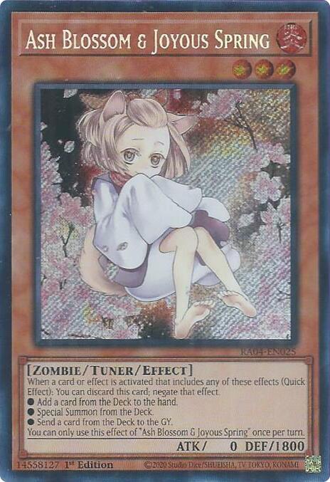 Ash Blossom & Joyous Spring (Alternate Art) - RA04-EN025 - Secret Rare - 1st Edition