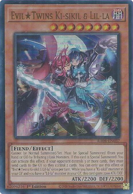 EvilTwins Ki-sikil & Lil-la - RA04-EN037 - Ultra Rare - 1st Edition