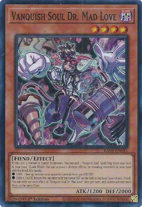 Vanquish Soul Dr. Mad Love - RA04-EN045 - Super Rare - 1st Edition