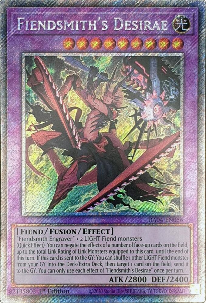 Fiendsmiths Desirae - RA04-EN056 - Platinum Secret Rare - 1st Edition