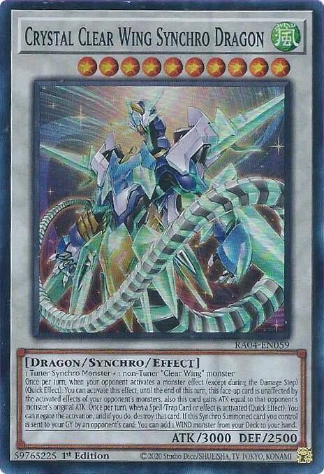 Crystal Clear Wing Synchro Dragon - RA04-EN059 - Super Rare - 1st Edition