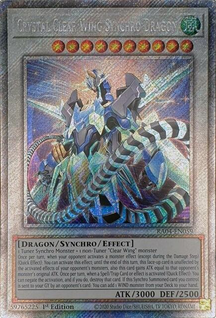 Crystal Clear Wing Synchro Dragon - RA04-EN059 - Platinum Secret Rare - 1st Edition