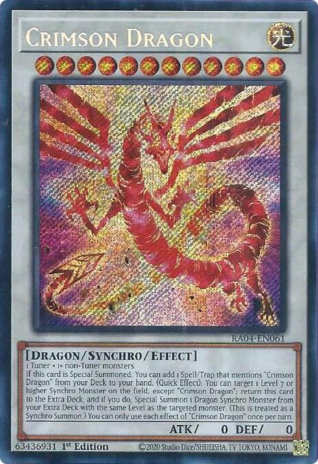 Crimson Dragon (card) - RA04-EN061 - Secret Rare - 1st Edition