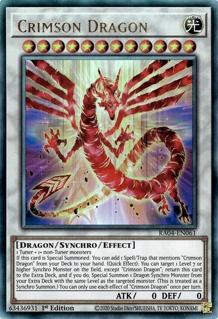 Crimson Dragon (card) - RA04-EN061 - Ultimate Rare - 1st Edition
