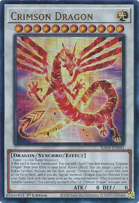 Crimson Dragon (card) - RA04-EN061 - Ultra Rare - 1st Edition