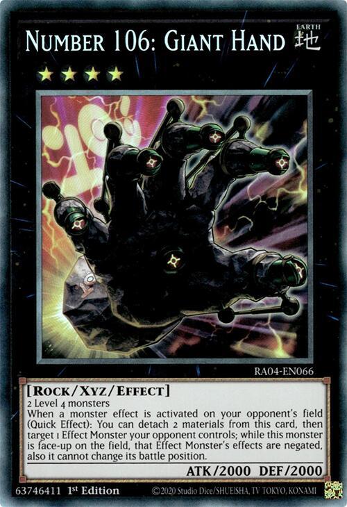 Number 106: Giant Hand - RA04-EN066 - Collectors Rare - 1st Edition