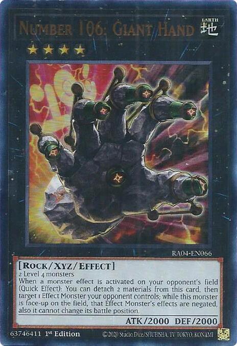 Number 106: Giant Hand - RA04-EN066 - Ultra Rare - 1st Edition