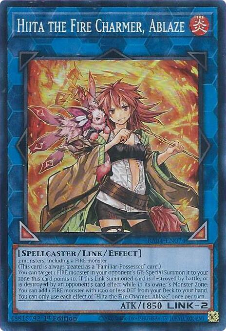 Hiita the Fire Charmer, Ablaze - RA04-EN074 - Super Rare - 1st Edition