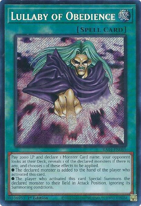 Lullaby of Obedience - RA04-EN085 - Secret Rare - 1st Edition