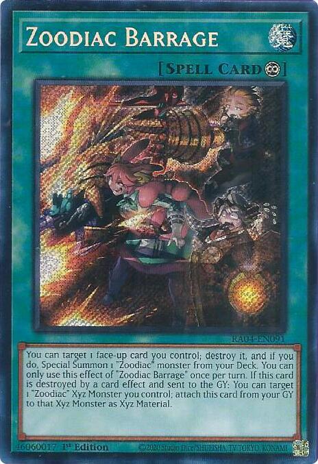 Zoodiac Barrage - RA04-EN091 - Secret Rare - 1st Edition