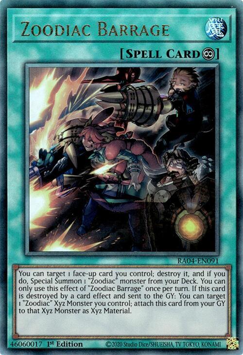 Zoodiac Barrage - RA04-EN091 - Ultimate Rare - 1st Edition
