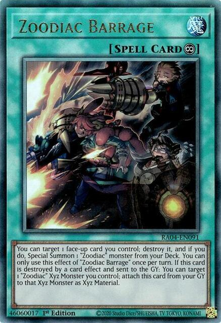 Zoodiac Barrage - RA04-EN091 - Ultimate Rare - 1st Edition