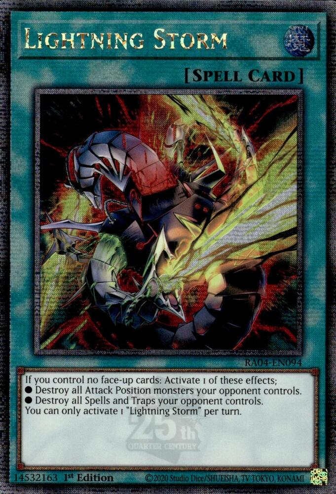 Lightning Storm (New Art) - RA04-EN094 - Quarter Century Secret Rare - 1st Edition