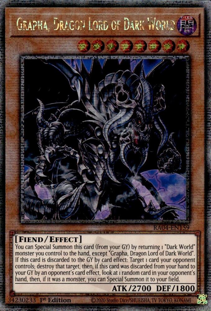 Grapha, Dragon Lord of Dark World - RA04-EN159 - (Quarter Century Secret Rare) - 1st Edition