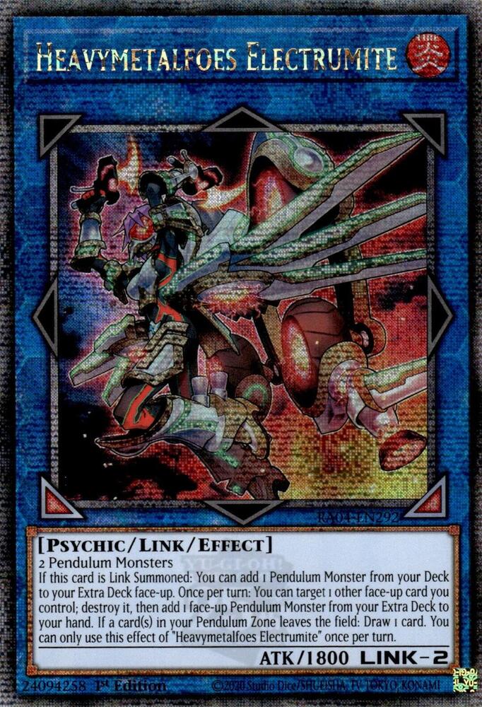 Heavymetalfoes Electrumite - RA04-EN292 - Quarter Century Secret Rare - 1st Edition Heavymetalfoes Electrumite - RA04-EN292 - Quarter Century Secret Rare - 1st Edition