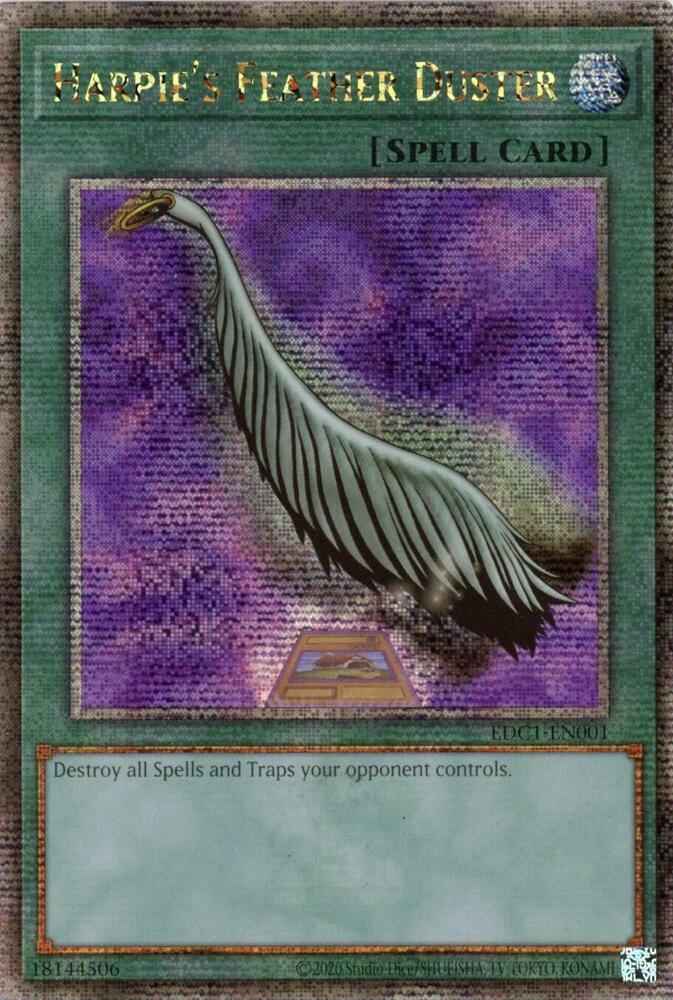 Harpies Feather Duster (Alternate Art) - EDC1-EN001 - Quarter Century Secret Rare - Unlimited Edition