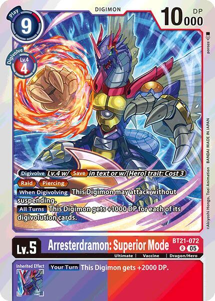 Arresterdramon: Superior Mode - BT21-072 - R - Foil