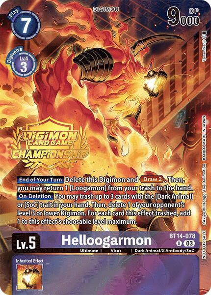 Helloogarmon (Championship 2024 Tamers Pack) - BT14-078 - U - Foil