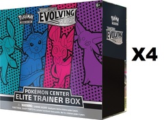 Sword & Shield - Evolving Skies Pokemon Center Elite Trainer Box - Sylveon, Espeon, Glaceon, Vaporeon Case (4 Boxes)