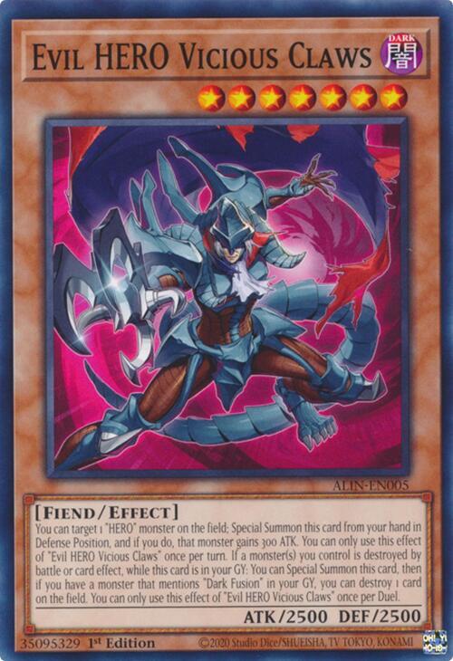 Evil HERO Vicious Claws - ALIN-EN005 - Common - 1st Edition