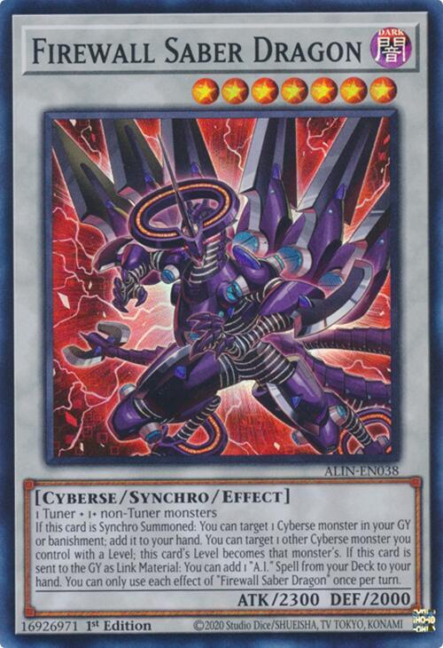 Firewall Saber Dragon - ALIN-EN038 - Super Rare - 1st Edition