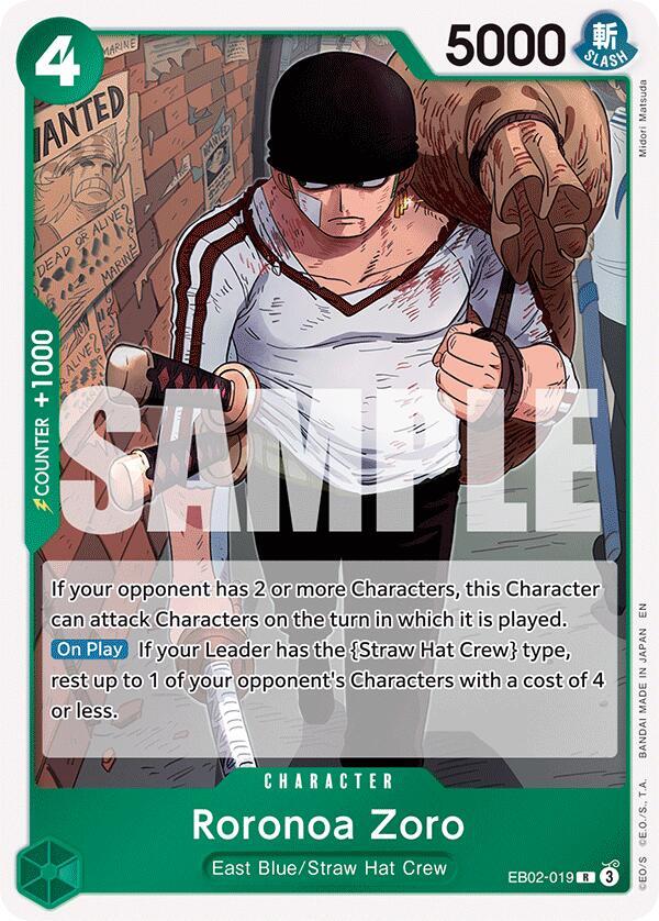 Roronoa Zoro - EB02-019 - R - Foil - One Piece Singles One Piece Boosters Extra Booster: Anime 25th Collection - Cape Fear Games Roronoa Zoro - EB02-019 - R - Foil - One Piece Singles One Piece Boosters Extra Booster: Anime 25th Collection - Cape Fear Games