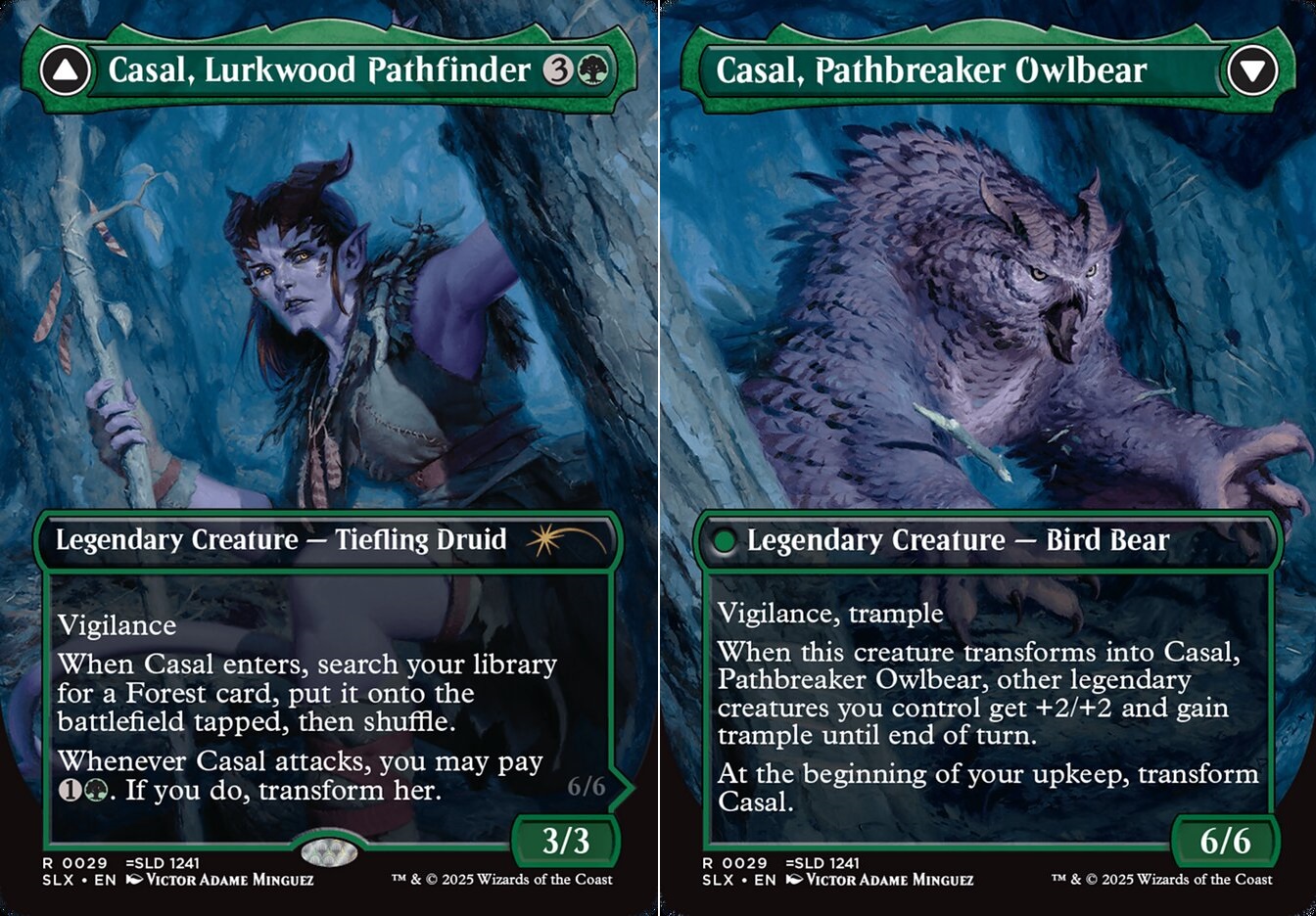 Casal, Lurkwood Pathfinder // Casal, Pathbreaker Owlbear