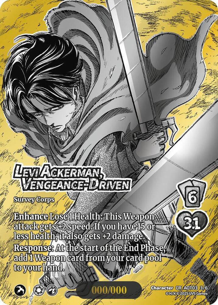 Levi Ackerman, Vengeance-Driven (Chrome Rare) - Foil
