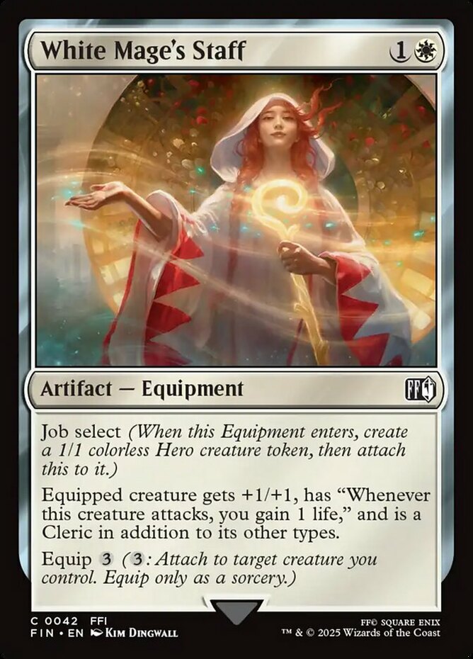 (042) Magic The Gathering Magic: The Gathering - FINAL FANTASY Single: White Mage's Staff Holo Common (042) Magic The Gathering Magic: The Gathering - FINAL FANTASY Single: White Mage's Staff Holo Common