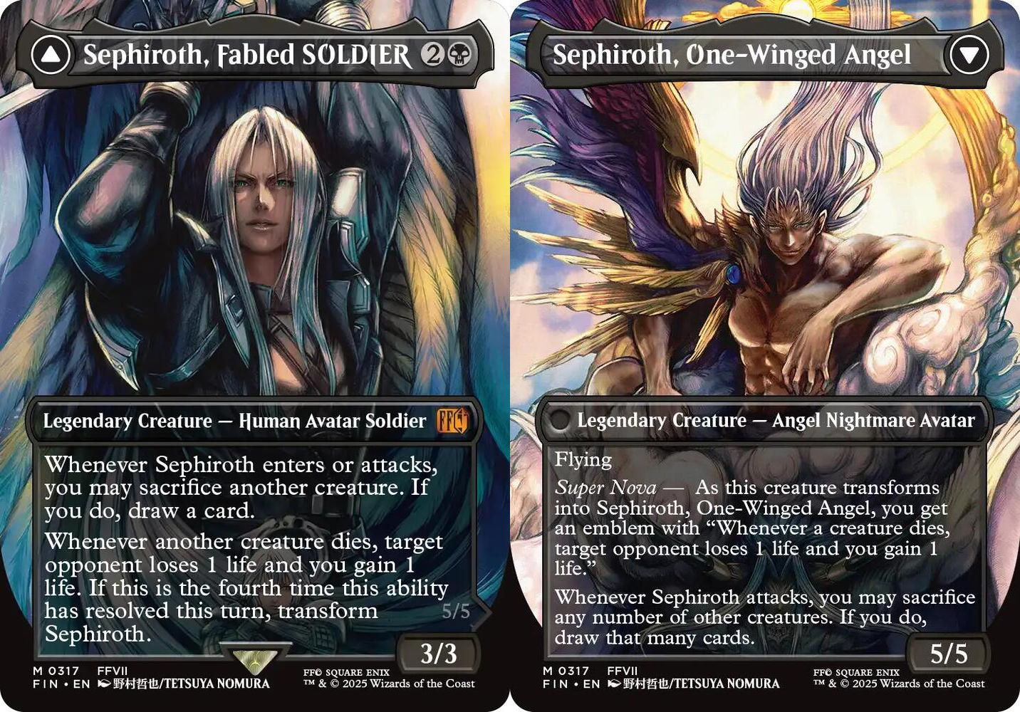Sephiroth, Fabled SOLDIER // Sephiroth, One-Winged Angel (0317) - Borderless