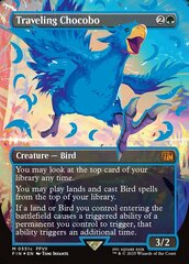 Traveling Chocobo - Foil - Borderless - Neon Ink Blue