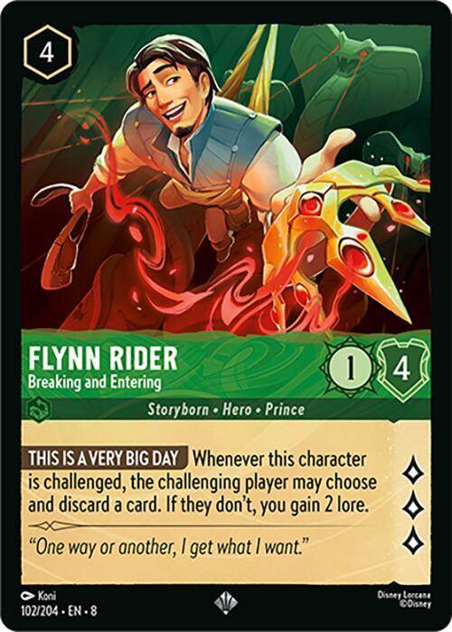 Flynn Rider - Breaking and Entering - 102/204 - Super Rare - Cold Foil