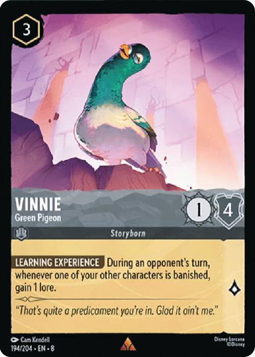 Vinnie - Green Pigeon - 194/204 - Rare - Cold Foil