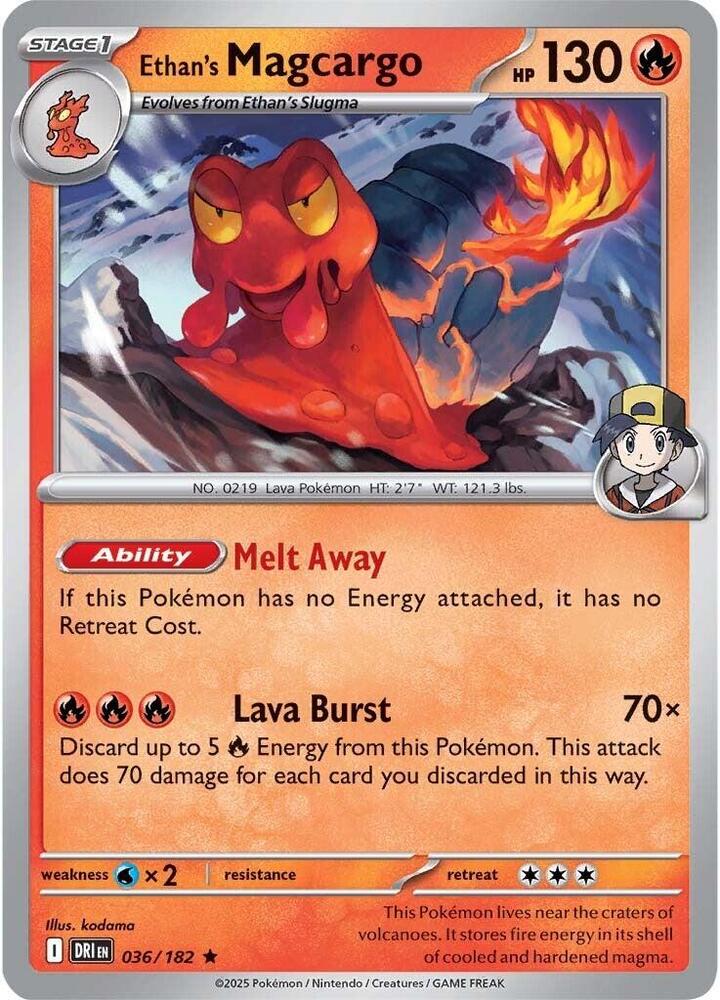Ethans Magcargo - 036/182 - Holo Rare