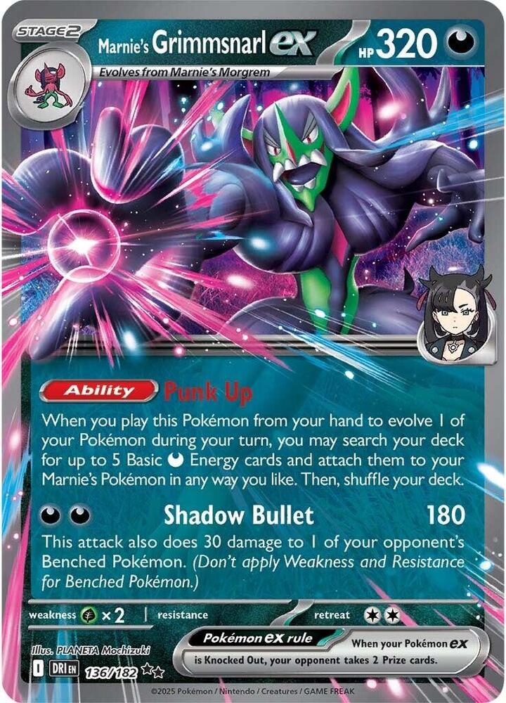 Marnies Grimmsnarl ex - 136/182 - Double Rare