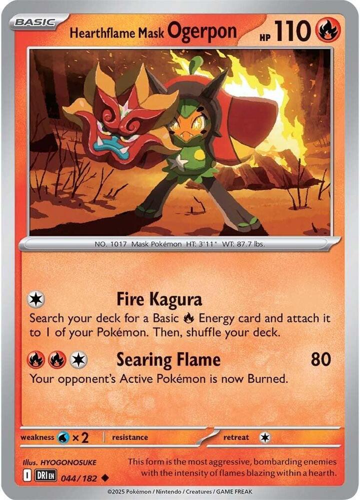 Hearthflame Mask Ogerpon - 044/182 - Uncommon