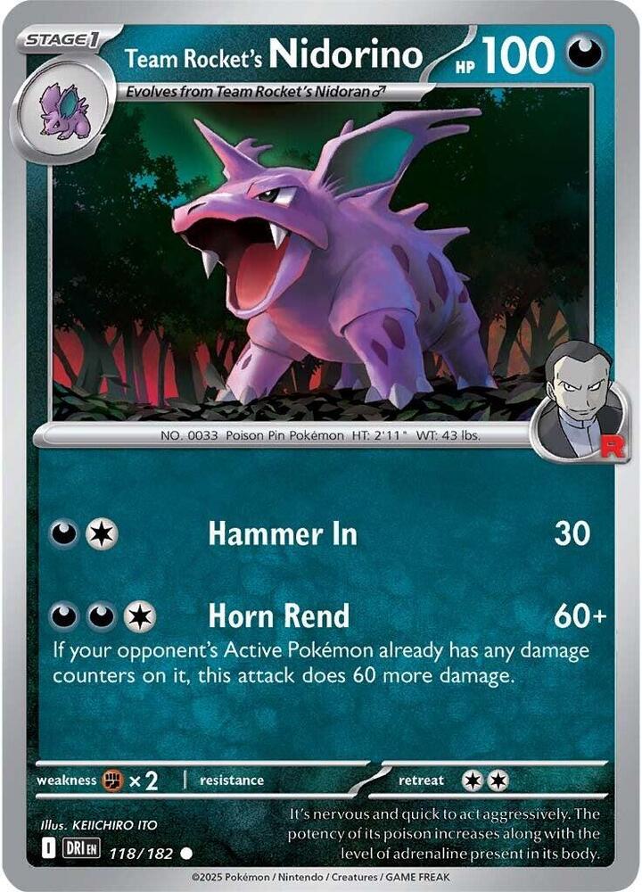 Team Rockets Nidorino - 118/182 - Common