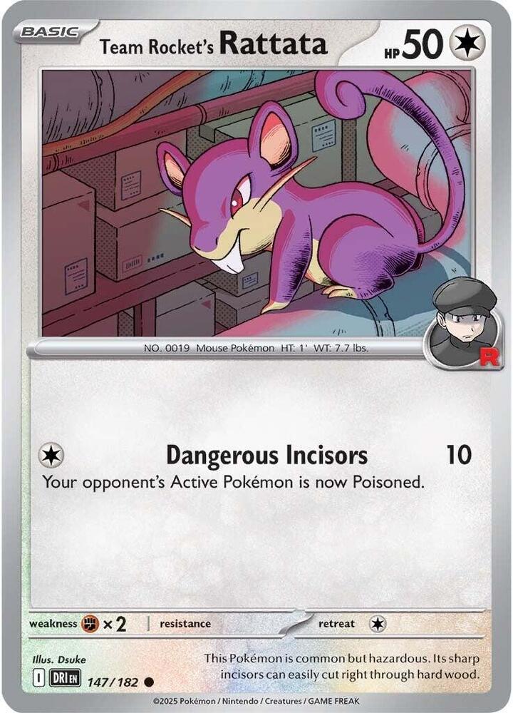 Team Rockets Rattata - 147/182 - Common