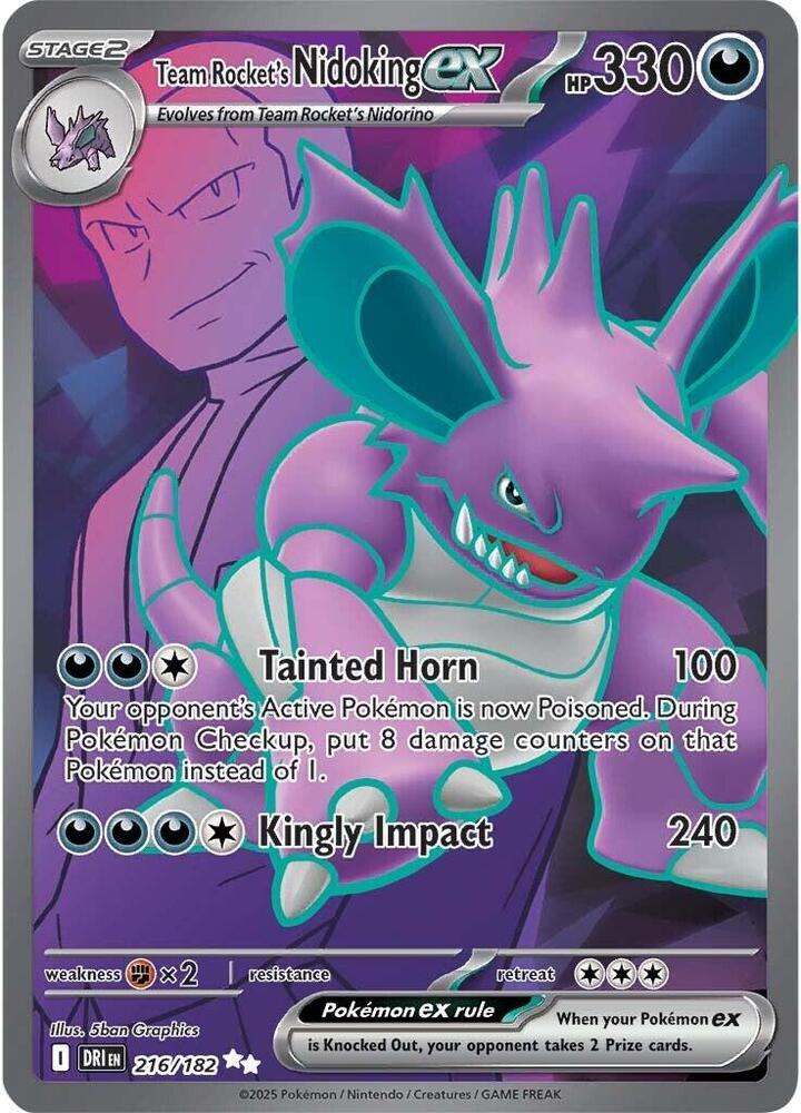 Team Rockets Nidoking ex - 216/182 - Ultra Rare