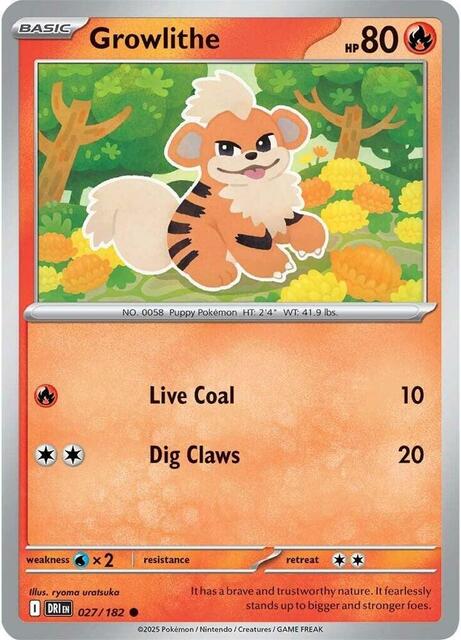 Growlithe - 027/182 - Common - Reverse Holo