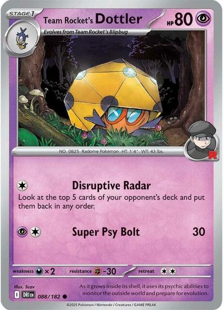 Team Rocket's Dottler - 088/182 - Common - Reverse Holo