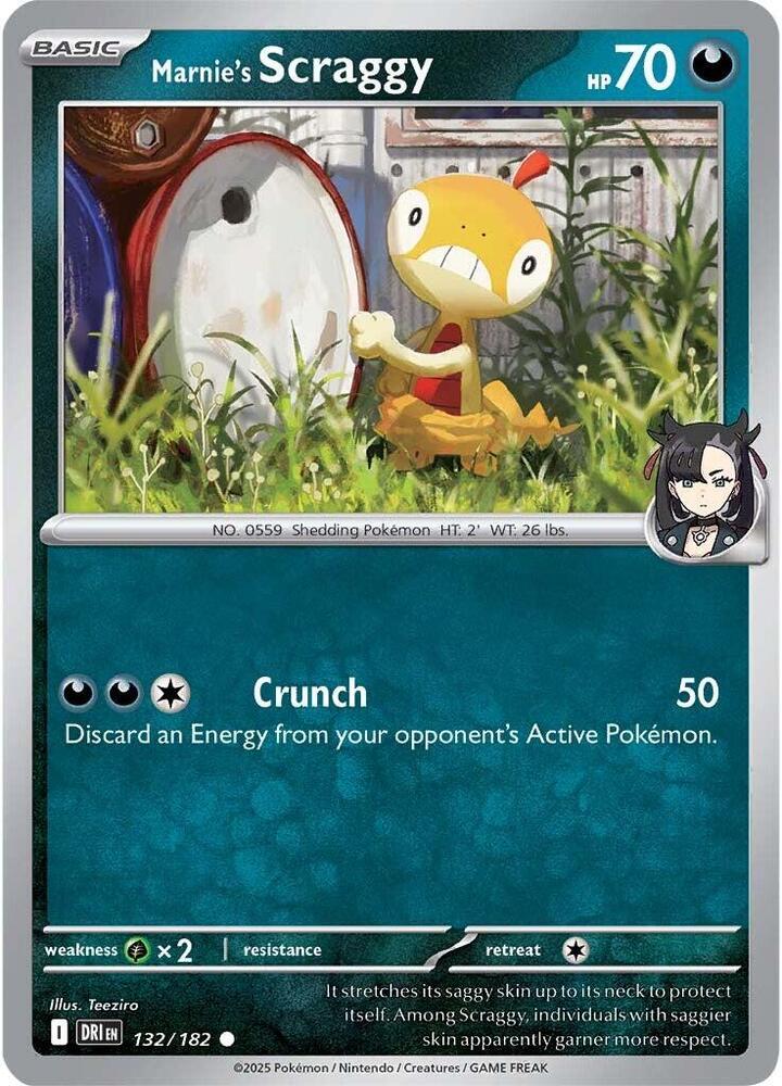 Marnies Scraggy - 132/182 - Common - Reverse Holo